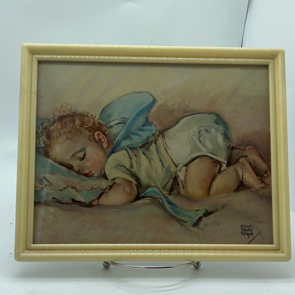 Angel Art Print with Soft Cream and Brown Hues
